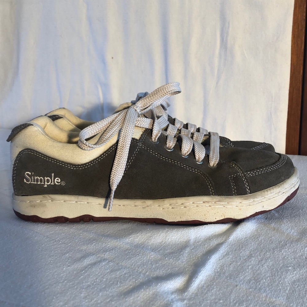 Simple brand Suede grey/cream tie sneakers